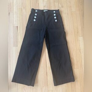 LOFT black wide leg cropped pants